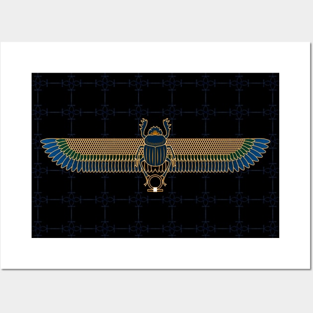 Gold & Blue Egyptian Scarab Mask Wall Art by CRWPROD